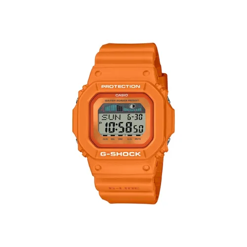 CASIO G Lide Series Кварцевый механизм Смольный ремешок Часы Мужские Апельсин Циферблат часов