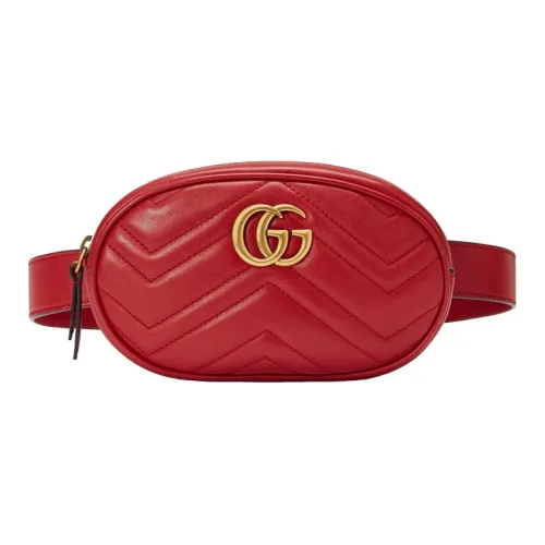 GUCCI GG Marmont кожаная сумка через плечо поясная сумка женская красная