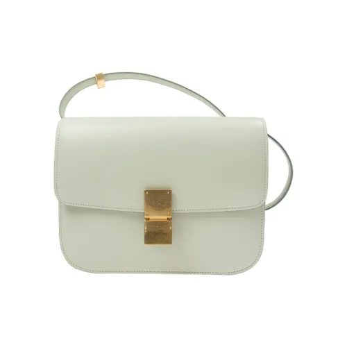 CELINE Классический Bo Телячья кожа Тофу Сумка Маленькая Квадратная Сумка Ручная Сумка Сумка через плечо Сумка на плечо Средний Женская Светло-зеленый