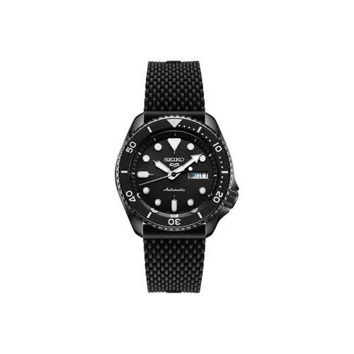 SEIKO Series 5 Механический механизм часы с ремешком из нержавеющей стали черный циферблат мужские часы модель SRPD65K2