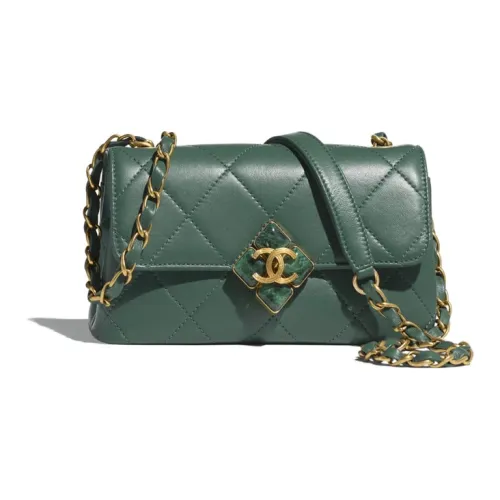 CHANEL Lambskin Сумка через плечо Мини Женская Зеленая