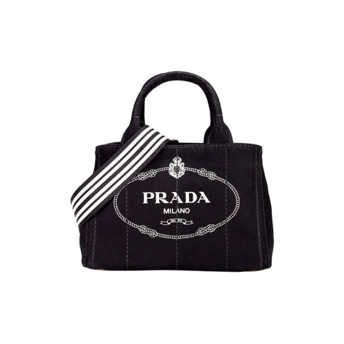 PRADA RE Нейлон Холст Сумка Женская Черная