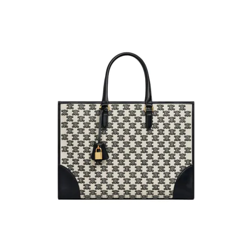 CELINE Cabas Ткань Тоут Сумка Сумка для покупок Женская Черная