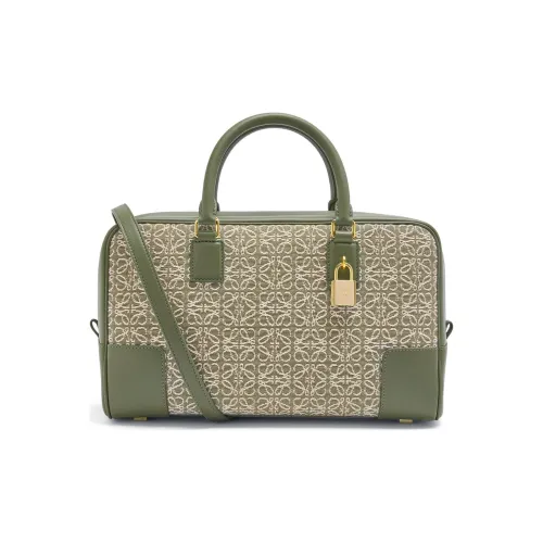 LOEWE Amazona Телячья кожа Холщовая сумка Сумка через плечо Сумка среднего размера Женская Зеленая