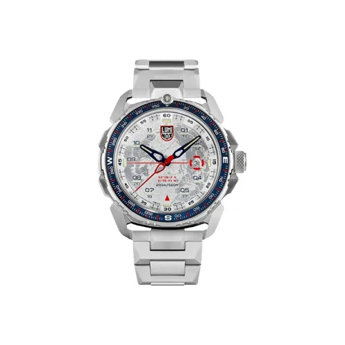 LUMINOX Кварцевый механизм Мужские часы Часы 46 мм Серебристый циферблат Корпус из нержавеющей стали Ремешок из нержавеющей стали