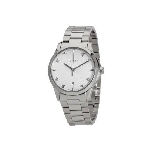 GUCCI Кварцевые часы механизм ремешок из нержавеющей стали серебристый циферблат унисекс