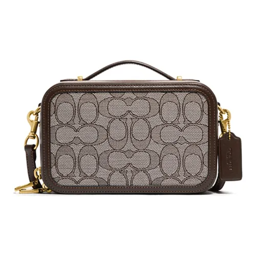 Coach Alie Холщовая кожа Коробка Сумка Camera Сумка Сумка Сумка через плечо Сумка через плечо Бананка Мини Женская