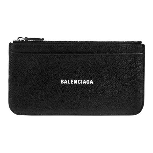 Balenciaga Cash Cow Кожаный держатель для карт Bill Мужской Черный