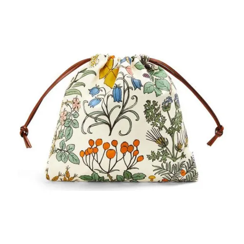 LOEWE Холст и кожа Клатч Женская Белая и Нежный цвет