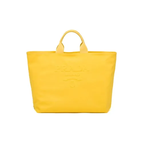 PRADA Ткань Тоут Сумка Сумка для покупок Сумка через плечо Женская Желтая
