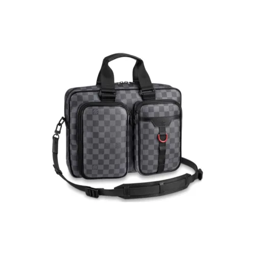 LOUIS VUITTON Коричневая кожа Доска для ноутбука Сумка для ноутбука Ручная сумка Сумка через плечо Сумка на плечо Мужская Черная Серый