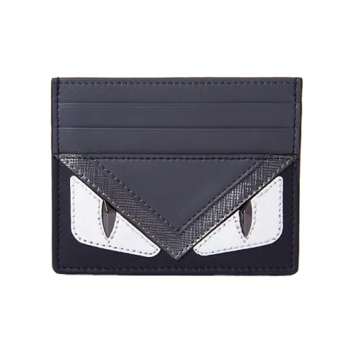 FENDI Кожа Держатель для карт Мужской Черный Серый Белый