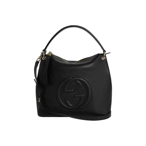 GUCCI Soho Кожа Одно Плечо Сумка Женская Черная