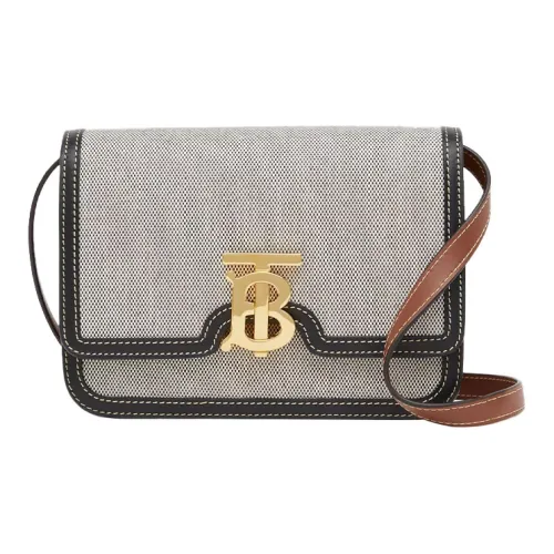 Burberry Холст и Кожаная Сумка Сумка через плечо Сумка на плечо Женская
