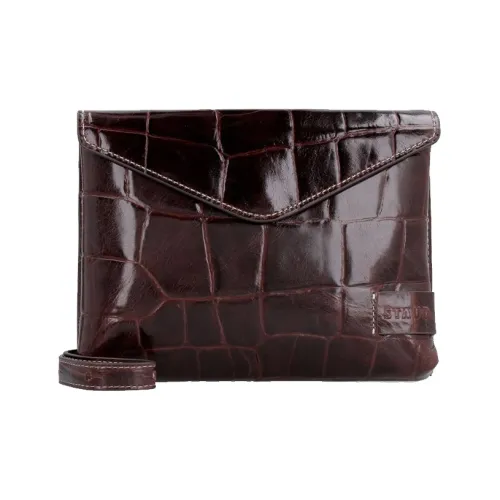 Staud Сумка через плечо из кожи женская бордового цвета