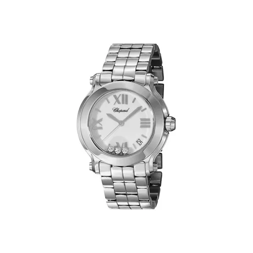 CHOPARD Happy Diamonds Кварцевый механизм Женские часы 36 мм Серебристый циферблат Корпус из нержавеющей стали Ремешок из нержавеющей стали