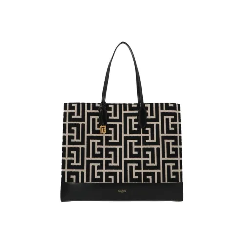 BALMAIN Холст Сумка Женская Черный Белый