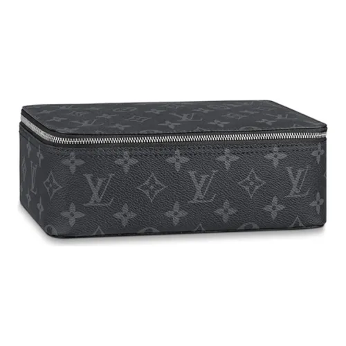 LOUIS VUITTON Packing Cube Холст с кожей Мешок для хранения Хранение Коробка Средний Мужской Чёрно-синий