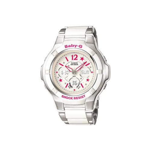 CASIO Baby G Theme Series Кварцевый механизм Смольный ремешок Часы Женские Белый циферблат