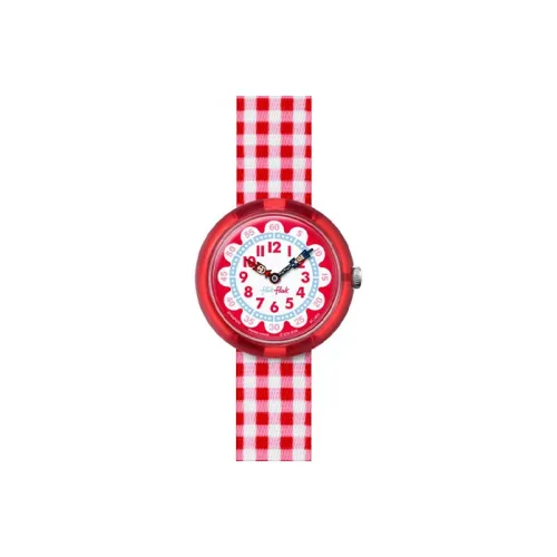 Swatch Quartz Механизм Женские часы 32 мм Красный циферблат Часы Пластиковый корпус Часы Пластиковый ремешок