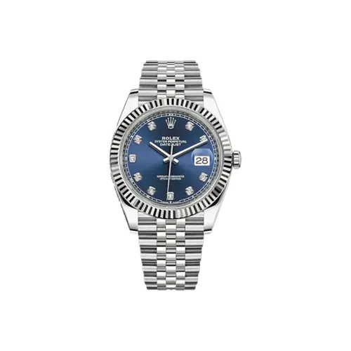 ROLEX Log Series Автоматический Механический Часы Мужские 41 мм Синий Циферблат Оистерстел Ремешок