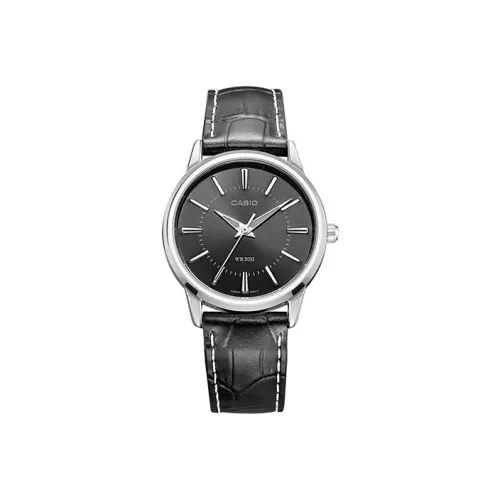 CASIO Standard Series Кварцевый механизм Естественная кожа Ремешок Часы Женские Черный циферблат