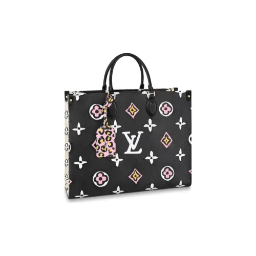 LOUIS VUITTON ONTHEGO Монограмма Холст Одно Плечо Сумка Большая Женская Черная