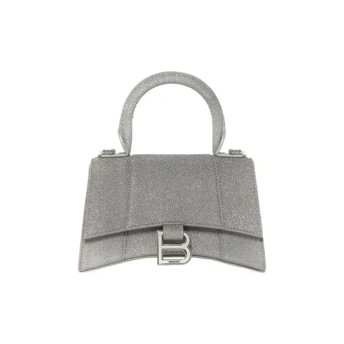 Balenciaga Блестящий материал с кожаными вставками сумка-гладильная сумка через плечо клатч женский серый