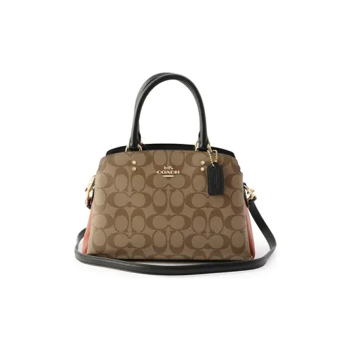COACH Lillie Холст и Кожаная Сумка через плечо Сумка через плечо Мини Женский Светло-Коричневый