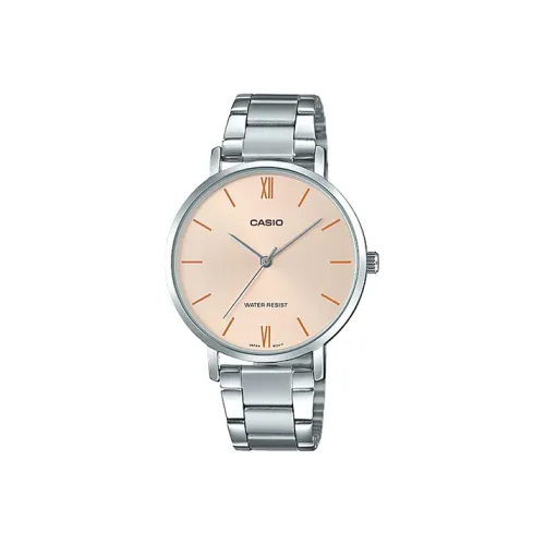 CASIO Standard Series DRESS Collection Кварцевый механизм Кожаный ремешок Часы Женские Золотистый циферблат