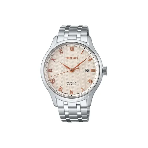 SEIKO Автоматический Механический Movement Женские Часы Presage Series 48,5mm*41,7mm*11,7mm Розовые
