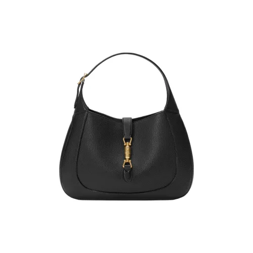 GUCCI Jackie 1961 Кожа Лунный Светлый Плечевая Сумка Сумка Плечевая Средняя Женская Черная