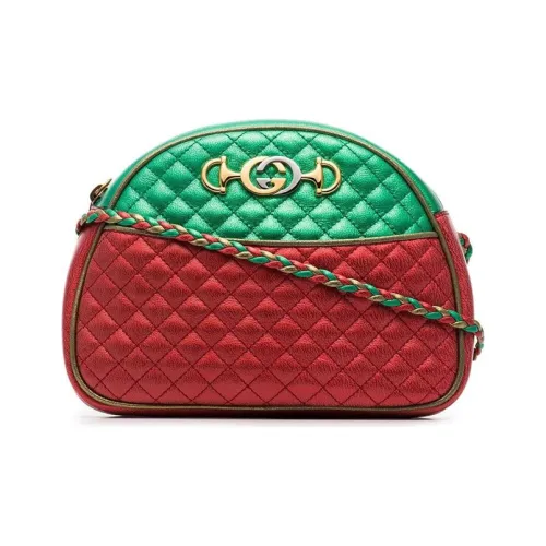 GUCCI Сумка через плечо из коровьей кожи Маленькая Женская Красная Зеленая