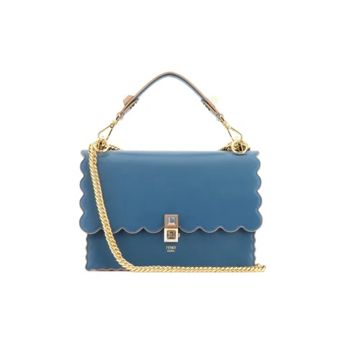 FENDI Kan I Сумка из кожи с цепочкой одно плечо женская синяя