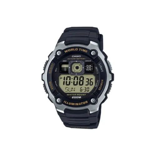 Коллекция CASIO Стандартная серия Кварцевый механизм Смольный ремешок Часы Мужские Черный циферблат Ae 2000W 9A2021