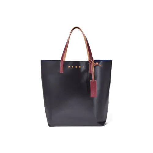 MARNI Телячья кожа Тоут Сумка Сумка для покупок Сумка Мужская Черная