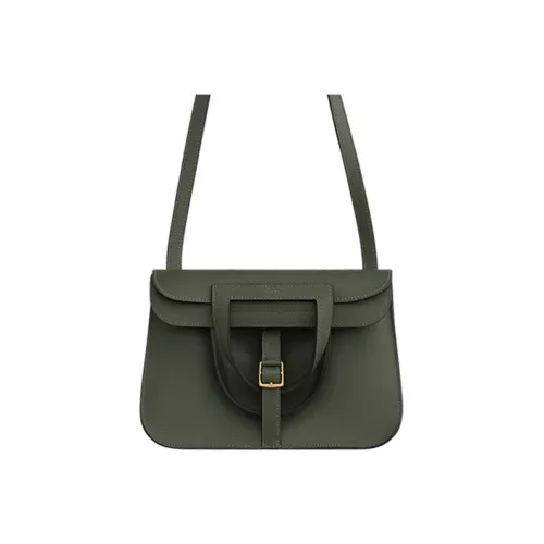 HERMES Halzan Кожа Evercolor Сумка Женская Серо-Зеленая