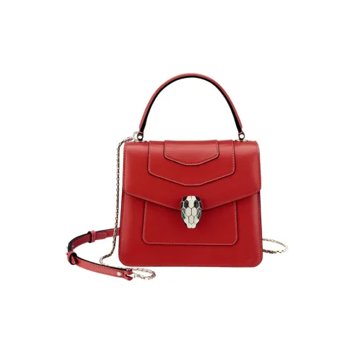 BVLGARI Serpenti Forever Телячья кожа Одно плечо Сумка Маленькая Женская Красная