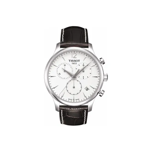 TISSOT Junya Collection Кварцевый механизм Мужские часы Часы 42 мм Белый циферблат Корпус из нержавеющей стали Кожаный ремешок