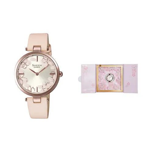 CASIO SHEEN Японский стиль Коллекция Сакура Япония Культура Коробка Кварцевый механизм Кожаный ремешок