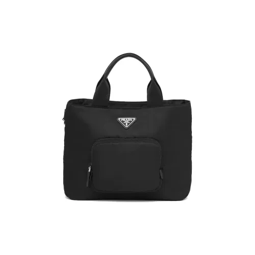 PRADA Утепленный нейлоновый тоут сумка для покупок клатч женский черный