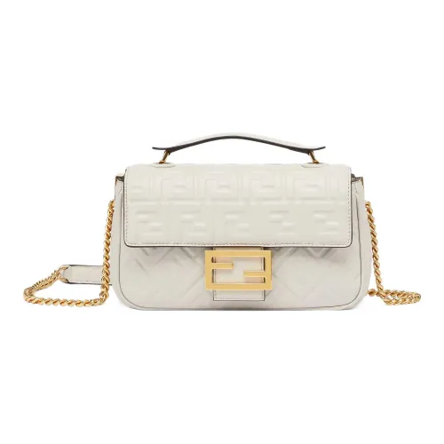 FENDI Sheepskin Baget Сумка через плечо Сумка через плечо Сумка через плечо Средняя Женская Светло-серый Белый