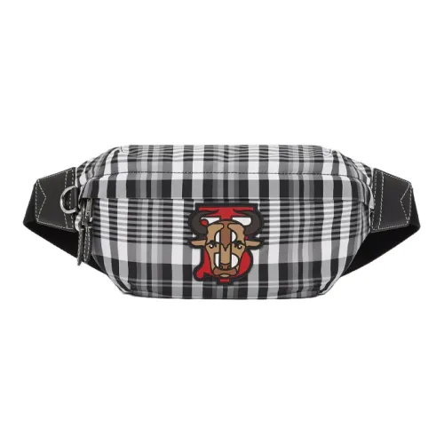 Burberry Нейлоновая Сумка через плечо Бананка Мужская Черная Белая