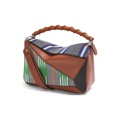 LOEWE Пазл Телячья кожа Пазл Сумка Сумка Сумка через плечо Сумка через плечо Женская Коричневая