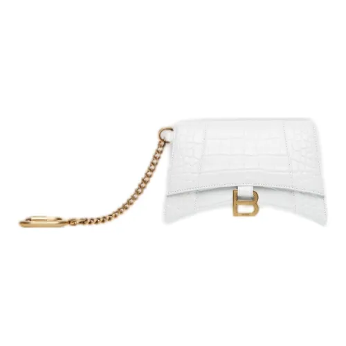 Balenciaga HOURGLASS Коровья кожа Держатель для карт Женский Белый