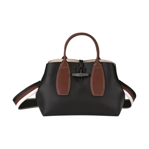 LONGCHAMP Roseau Корова Кожа Сумка Сумка через плечо Сумка через плечо Бамбуковая Сумка Средняя Женская Черная