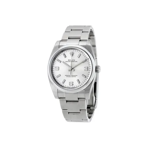 ROLEX Автоматический Механический Мужской Часы Oyster Perpetual Серебряные