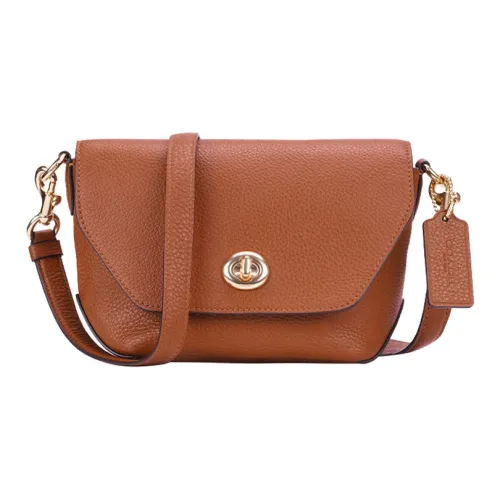 COACH Karlee Кожа Сумка через плечо Сумка на плечо Маленькая Женская Коричневая