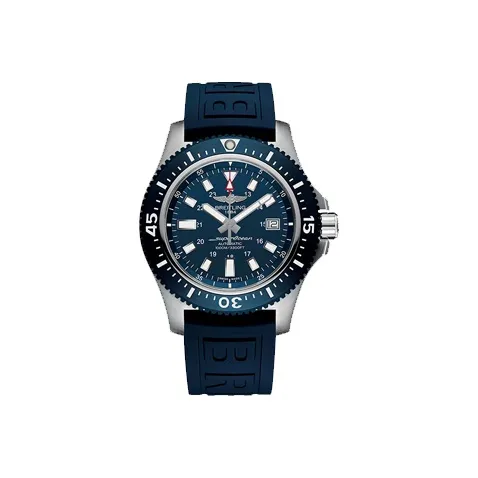 Breitling Super Ocean Collection Автоматический Механический Механизм Унисекс Часы Синий Циферблат Нержавеющая Сталь Корпус Резиновый Ремешок