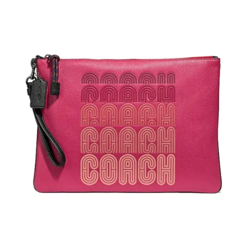 COACH Wristlet Кожа Клатч Средний Женский Фуксия